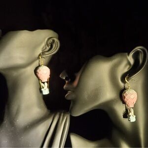Chic Pink and Gold Balloon Earrings